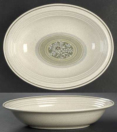 Earthflower 10" Oval Vegetable Bowl
