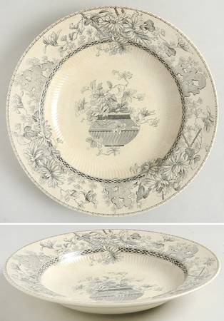 Elaine (Gray, Swirl) Rim Soup Bowl