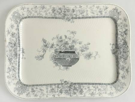 Elaine (Gray, Swirl) 15" Rectangular Serving Platter