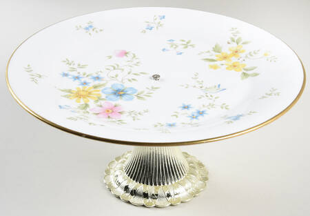 Elegy Cake Stand with 4"-5" Metal Pedestal  Hc