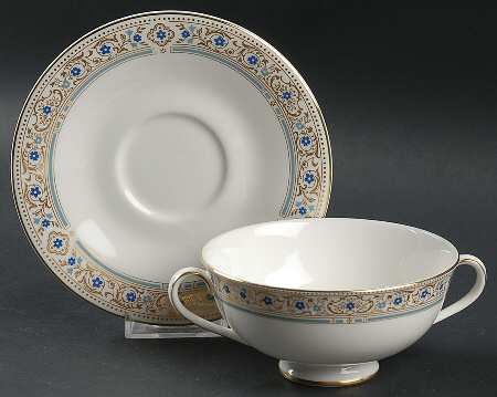 Empress Footed Cream Soup Bowl & Saucer Set