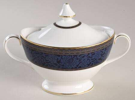 English Brocade Sugar Bowl & Lid
