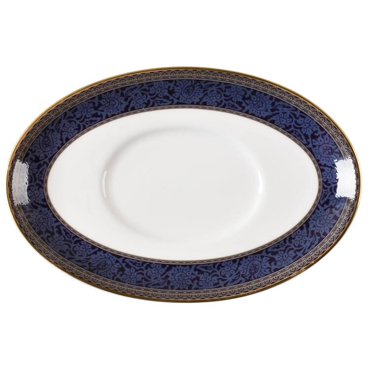English Brocade Underplate for Gravy Boat