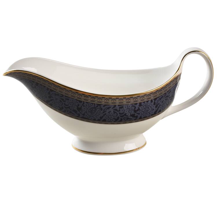 English Brocade Gravy Boat