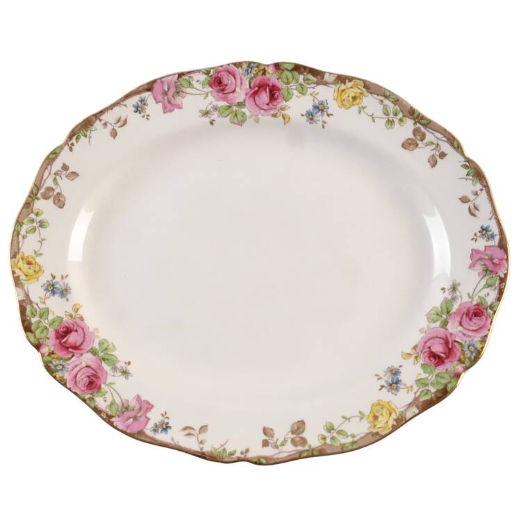 English Rose 11" Oval Serving Platter