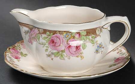 English Rose Gravy Boat & Underplate