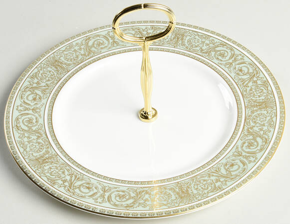 English Renaissance Round Serving Plate with Center Handle (Dp) Hc