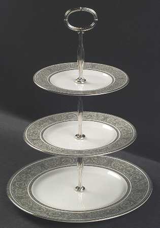English Renaissance 13 7/8"-14 1/4" 3-Tiered Serving Tray(DP,SP,BB) HC