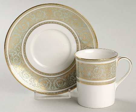 English Renaissance Flat Demitasse Cup & Saucer Set