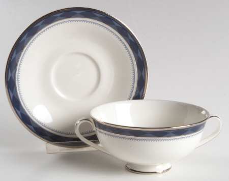 Eton Footed Cream Soup Bowl & Saucer Set
