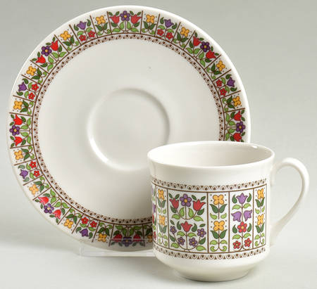 Fireglow Flat Cup & Saucer Set