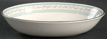 Floral Garland 9" Oval Vegetable Bowl