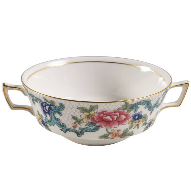 Floradora Gold Flat Cream Soup Bowl