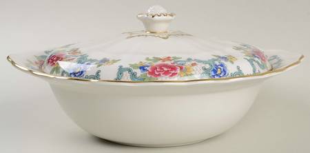 Floradora Gold Round Covered Vegetable