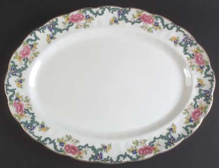 Floradora Gold 16" Oval Serving Platter