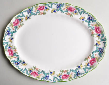 Floradora Green 13" Oval Serving Platter