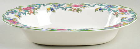 Floradora Green 10" Oval Vegetable Bowl