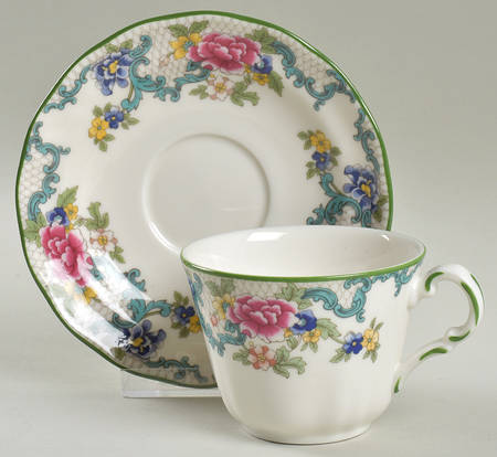 Floradora Green Flat Cup & Saucer Set