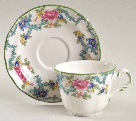 Floradora Green Flat Cup & Saucer Set