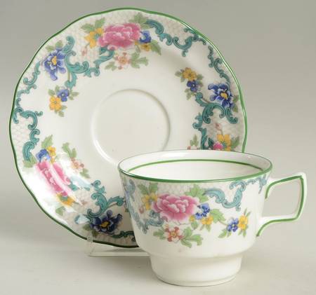 Floradora Green Flat Cup & Saucer Set
