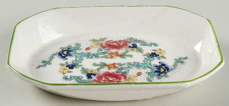 Floradora Green Octagonal Hors d'Oevre Dish