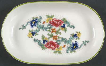 Floradora Green Oval Hors d'Oevre Dish