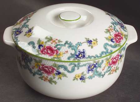 Floradora Green 1.5 Qt Round Covered Casserole