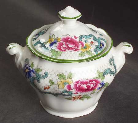 Floradora Green Sugar Bowl & Lid by Royal Doulton