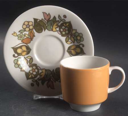Forest Flower Flat Cup & Saucer Set