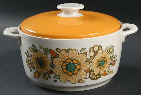 Forest Flower 2 Qt Round Covered Casserole