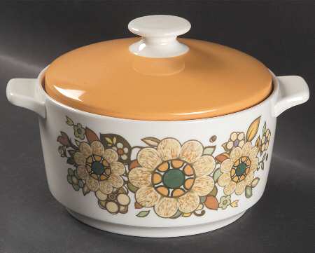 Forest Flower 1.25 Qt Round Covered Casserole