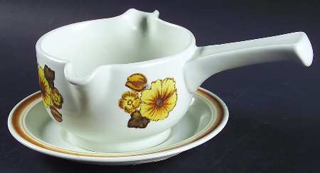 Forest Glen Stick Handle Gravy Boat & Saucer