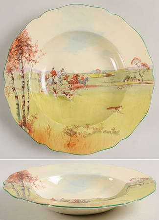 Fox Hunting A Rim Soup Bowl