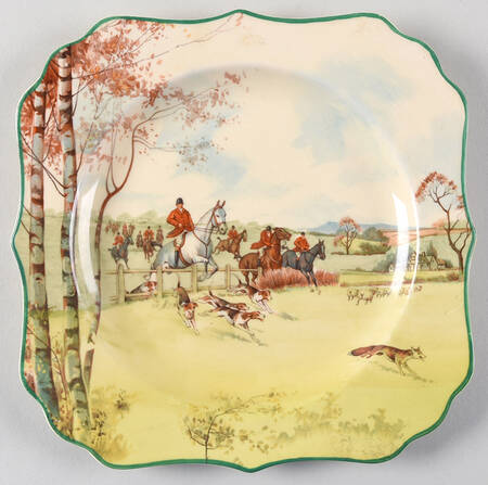 Fox Hunting A Square Salad Plate