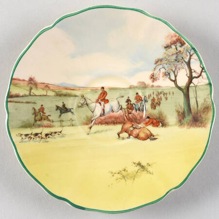 Fox Hunting A Saucer for Footed Cup