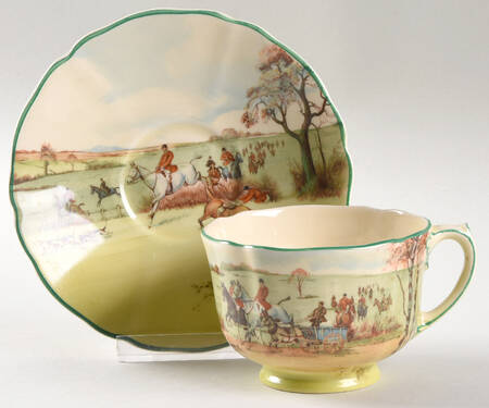 Fox Hunting A Footed Cup & Saucer Set