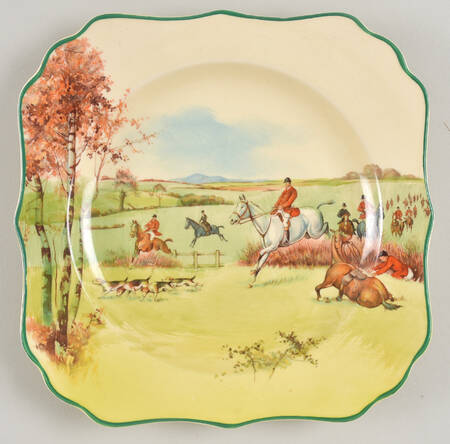 Fox Hunting A Square Salad Plate