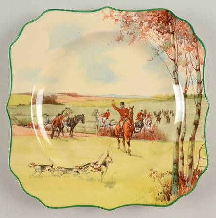 Fox Hunting A Square Salad Plate