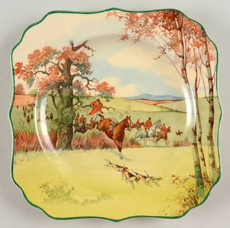 Fox Hunting A Square Salad Plate