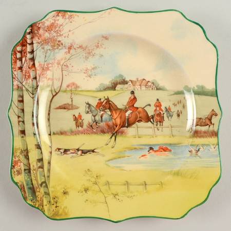 Fox Hunting A Square Salad Plate