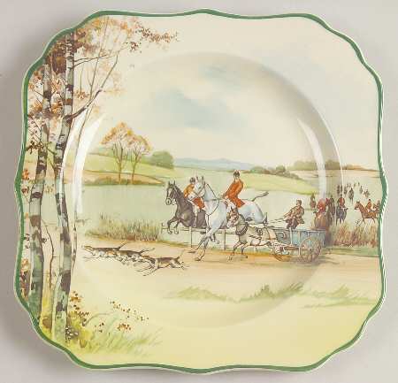 Fox Hunting A Square Salad Plate