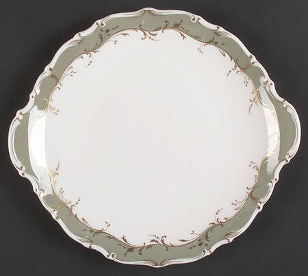 Fontainebleau Green Handled Cake Plate
