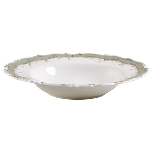 Fontainebleau Green Rim Soup Bowl
