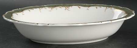 Fontainebleau Green 10" Oval Vegetable Bowl