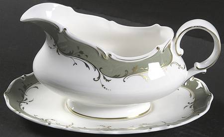 Fontainebleau Green Gravy Boat & Underplate