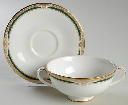 Forsyth Footed Cream Soup Bowl & Cup Saucer Set