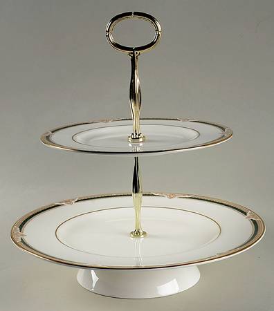 Forsyth 11 1/4"  2 Tier Footed Serving Tray (DP,SP,FR) HC