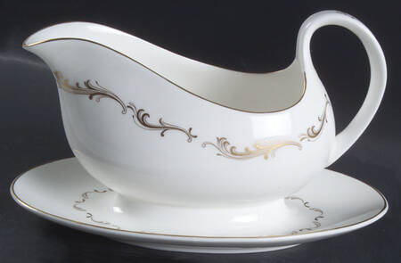 French Provincial Gravy Boat with Attached Underplate