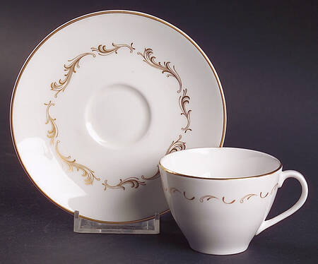 French Provincial Flat Demitasse Cup & Saucer Set