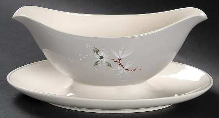 Frost Pine Gravy Boat with Attached Underplate